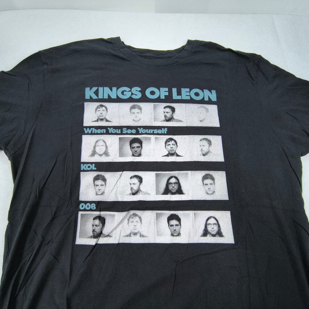 Kings of Leon Band Crew Neck Graphic T Shirt Mens Size Extra Large XL Black